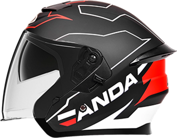 Casque ouvert sur le visage