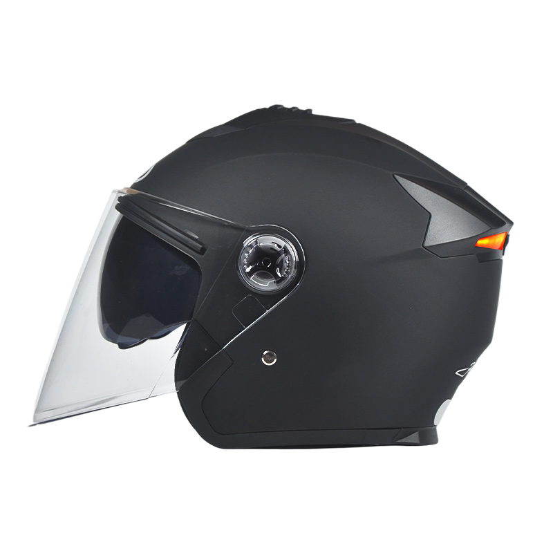 Casque de moto ouvert à LED 666 pour feux arrière, casque à double visière