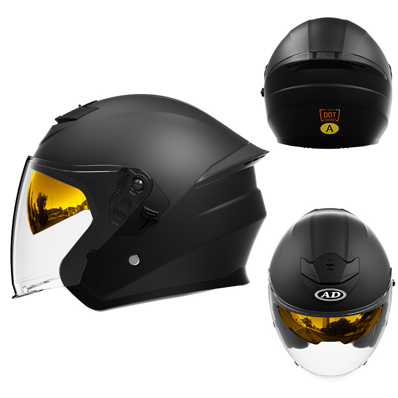 Casque de moto à double visière et face ouverte certifié 601 DOT Casque de motocross ABS