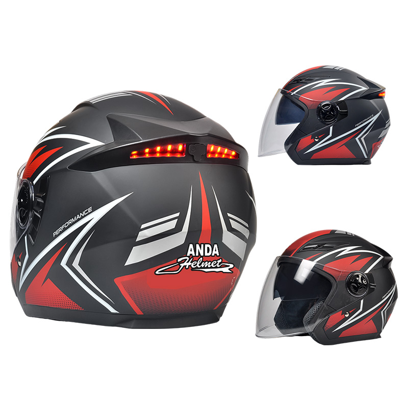 Casque de moto ouvert à 166 LED pour feux arrière de sécurité, certifié DOT