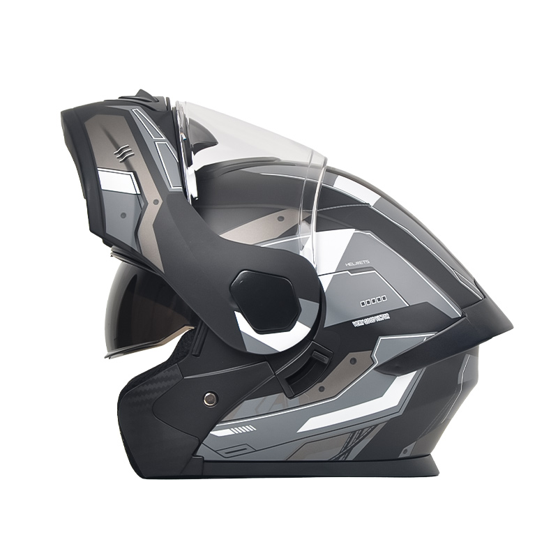 Casque de moto rabattable standard NB800 DOT Casque de motocross à double visière